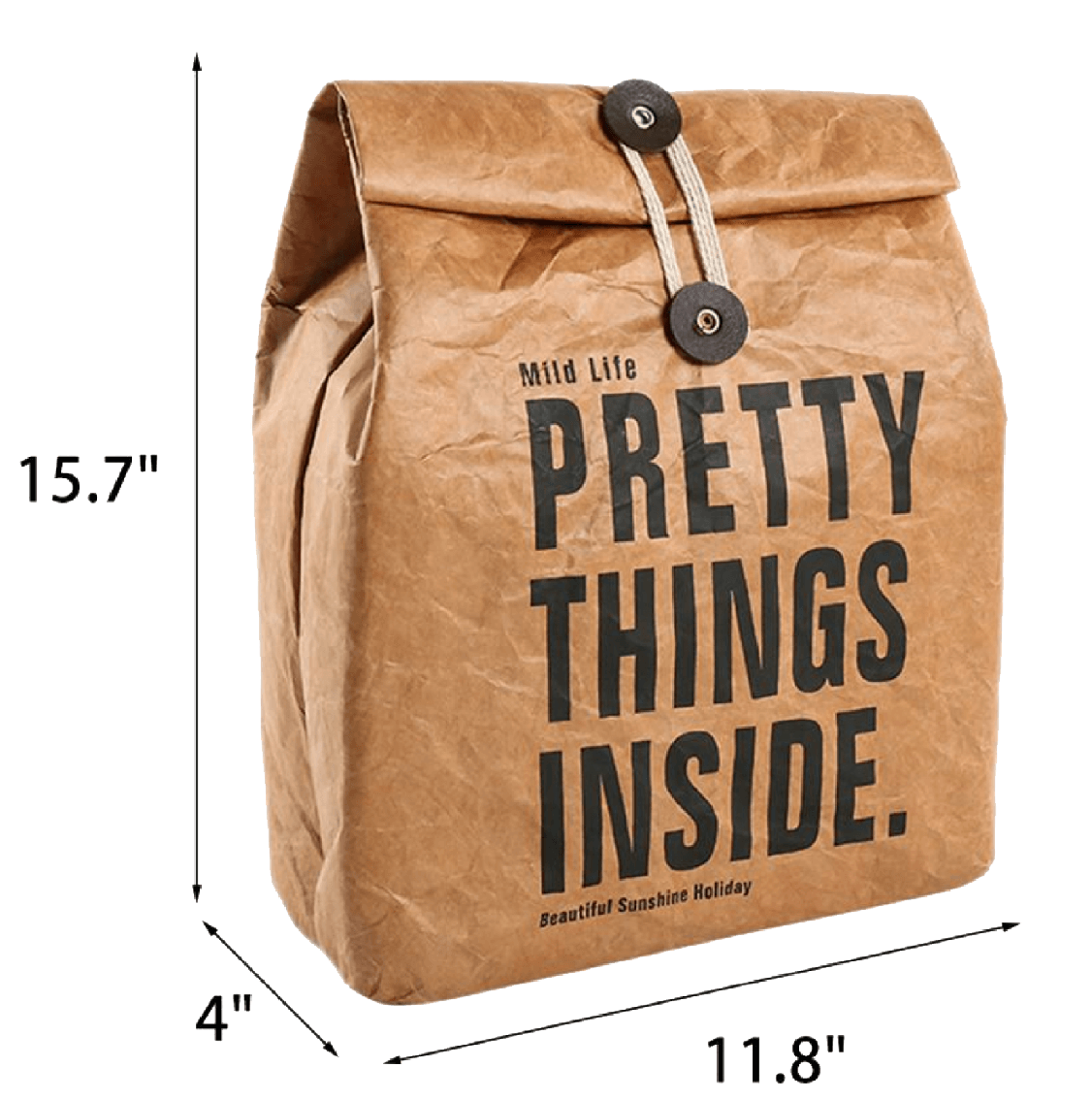 Lunch Bag Kraft Paper Reusable - Radiant Crush