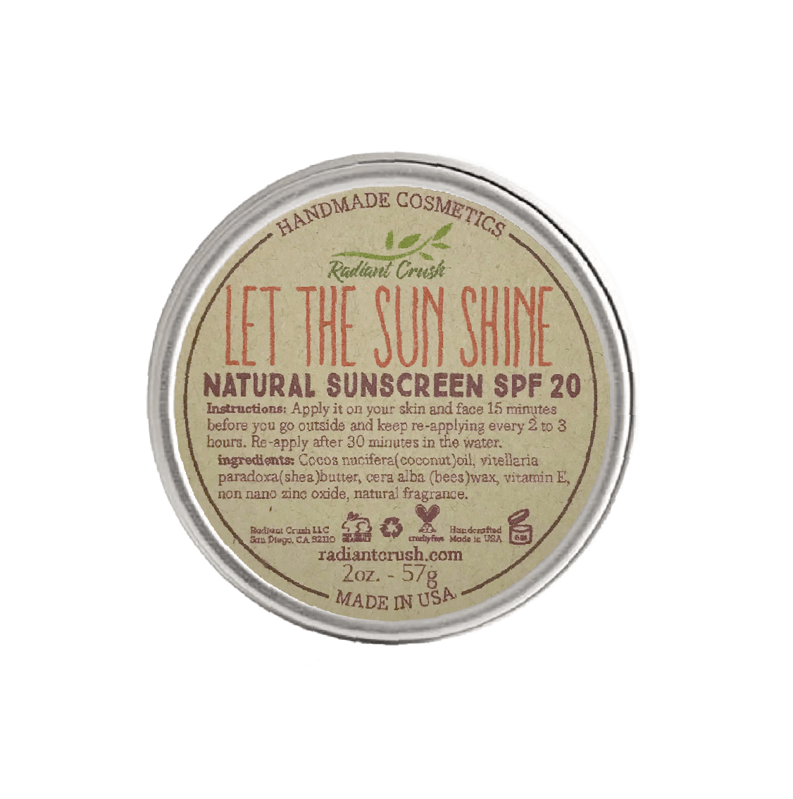 Natural Sunscreen Let The Sun Shine  - Radiant Crush