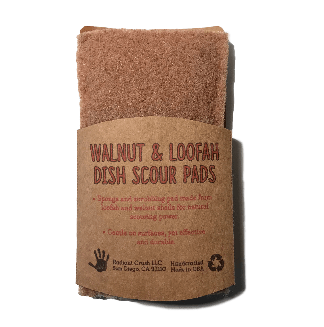 Walnut & Loofah Dish Scour Pad - Radiant Crush