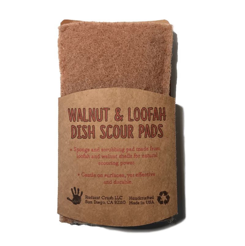 Walnut & Loofah Dish Scour Pad - Radiant Crush